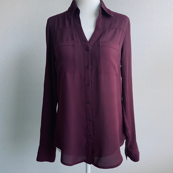 Express Tops - Express Burgundy Blouse